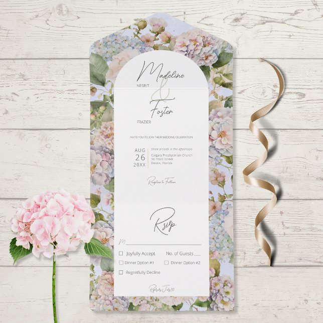 Janto Rustic Pastel Hydrangeas Periwinkle Arch (Criador carregado)