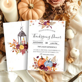 Janto Rustic Pumpkin de Ação de Graças Convite