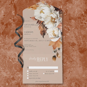 Janto Rustic Tan & Cream Fall Floral & Leaves