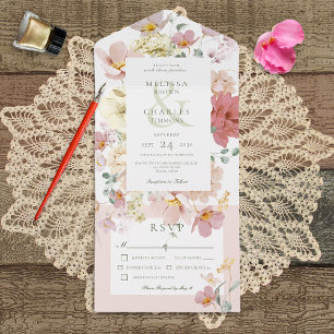 Janto Rustic White & Blush Pink Boho Flowers