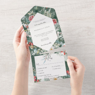 Janto Rustic Winter Floral Pine Emerald