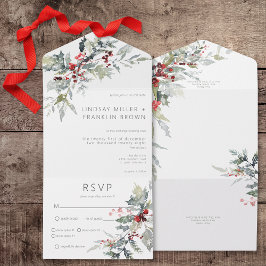 Janto Rustic Winter Holly Berries & Snow