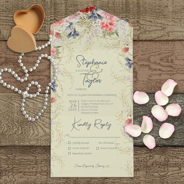 Janto Verde Boho Blue & Pink Floral Sage (Criador carregado)