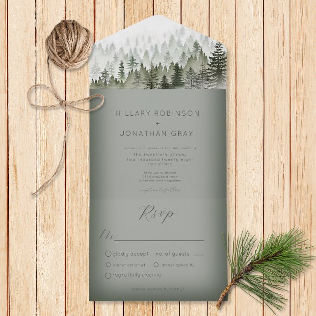 Janto Verde da Floresta Mista Russa (Also available with a QR code or without dinner selection options.)
