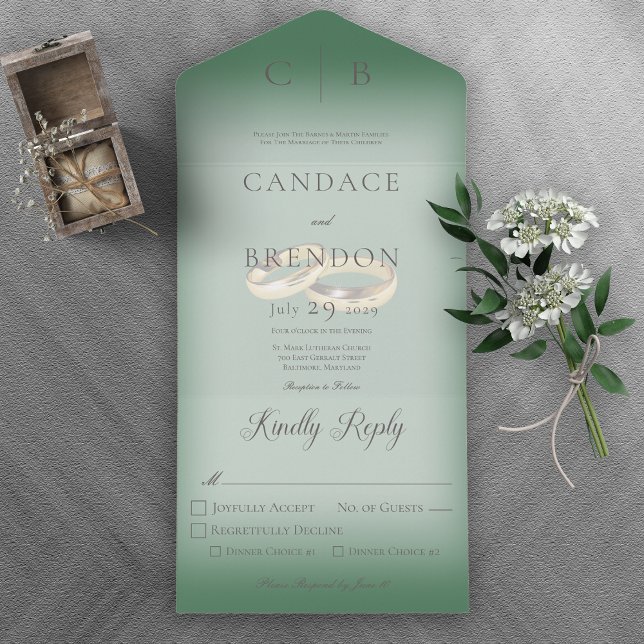 Janto Verde Emerald Moderno do Casamento (Criador carregado)