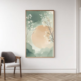 Japandi Watercolor Floral Art Impressão | Pôster