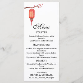 Japanese lantern wedding menu