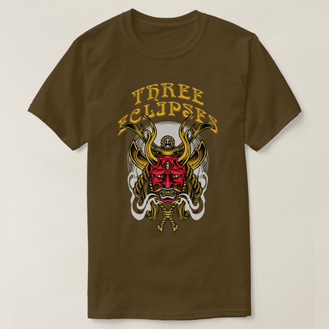 Japanese Samurai Cyborg Oni Mask Premium T-Shirt ( (Frente do Design)