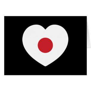 Japão   Cartões de coração com sinalizador japonês