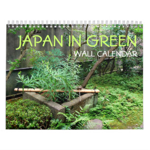 Japão no calendário da parede verde