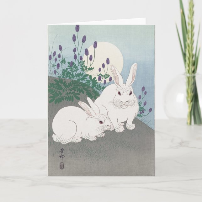 JAPONÊS BUNNY E LUA DOBRARAM CARTÃO (Frente)