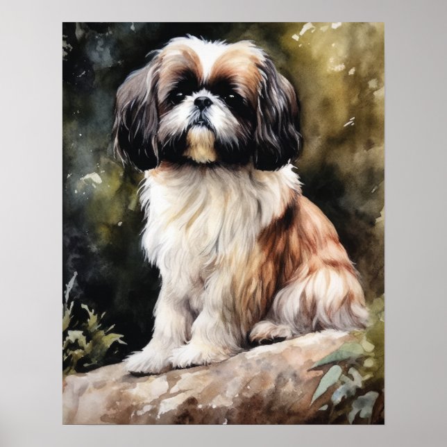 Japonês Chin Dog Art Impressão (Frente)