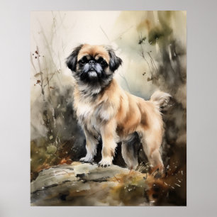Japonês Chin Dog Art Impressão