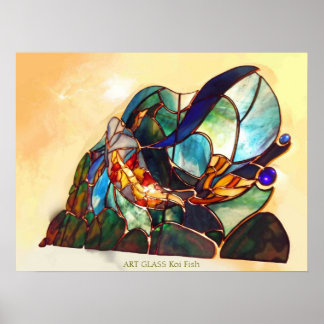 Japonês Fine Art Koi Fish Design Poster