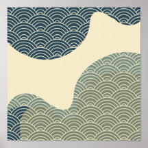 Japonês Old Boho Chic Nature Landscape Mun Poster