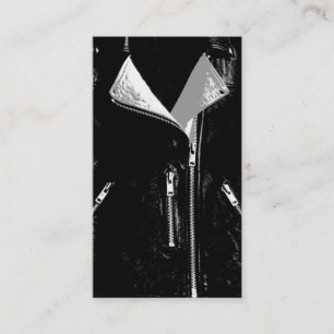 Jaqueta branca de cartão de visita de couro