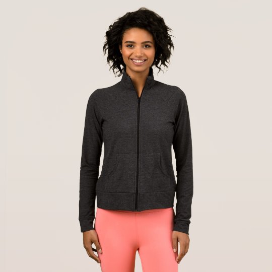 Jaqueta esportiva feminina, Cinza Escuro