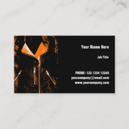 Jaqueta de couro cartão de visita laranja horizont