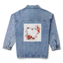Jaqueta de Denim, Moda das Mulheres da Flor do Cor