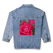 Jaqueta de ganga COM DESENHO DE ROSA