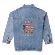 Jaqueta de jeans customizada para aniversário Amér