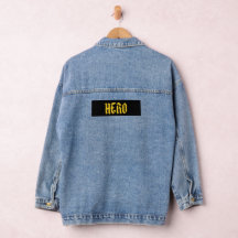 Jaqueta de jeans | logotipo herói nas costas