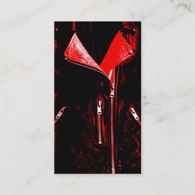 Jaqueta vermelho cartão de visita preto (Frente)