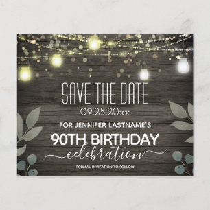 Jar Light 90 Birthday Salve o Orçamento de Data