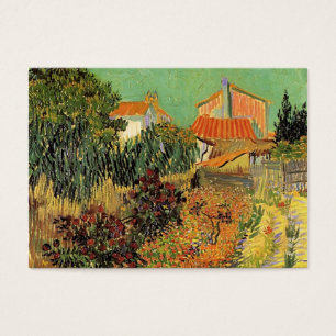 Jardim atrás de uma casa por Van Gogh
