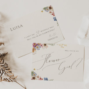 Jardim Boho de Flores Silvestres   Cartão Menina c