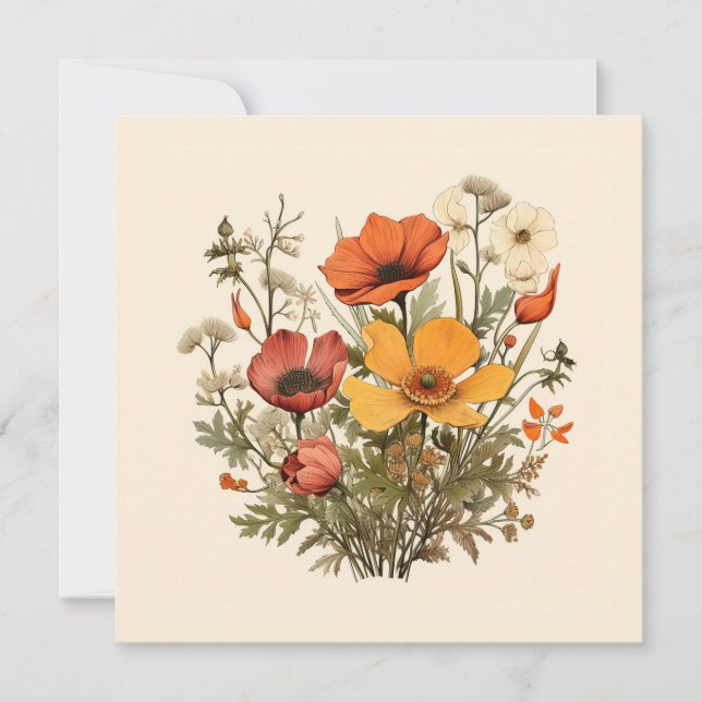 Jardim Botânico de Buquê de Flor Selvagem Amarelo (Frente)