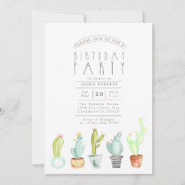 Jardim Cactus | Convite para Festa de aniversário