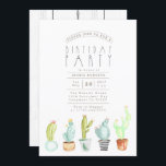 Jardim Cactus | Convite para Festa de aniversário<br><div class="desc">Por Designs Redefinidos</div>