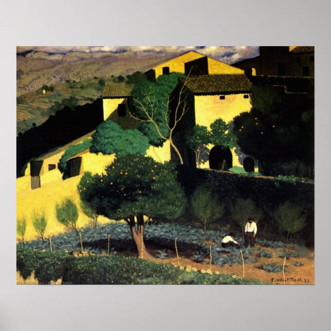 Jardim das Árvores Cítricas em Cagnes Poster (Frente)