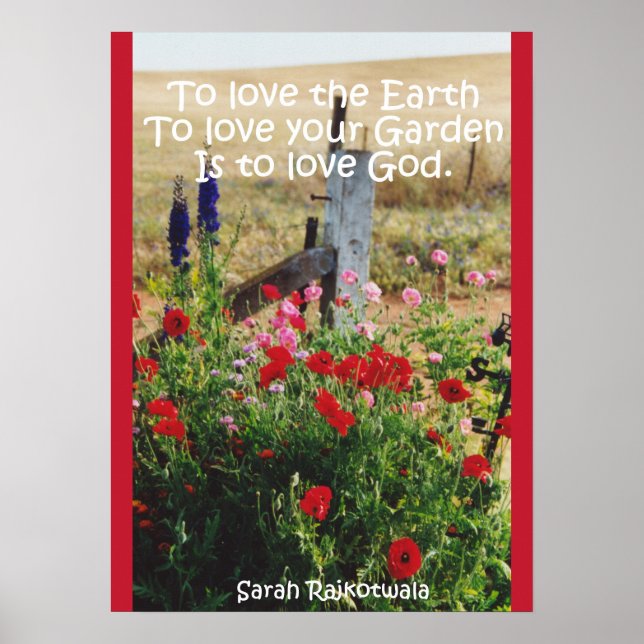 Jardim de Algodão Ama Deus Flores Florais Poster (Frente)