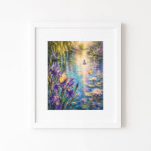 Jardim de Borboletas Impressão de Arte em Aquarela