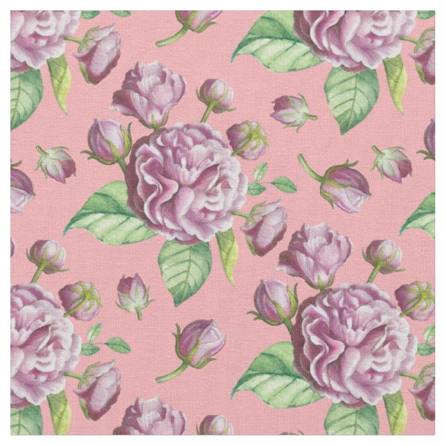 Jardim de Camélias Rosas Flores Tecido (Detalhe)