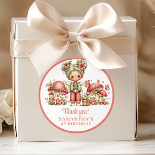 Jardim de Fadas 7º Aniversário Adesivo de Favor Mi