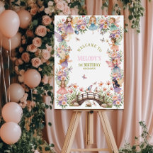 Jardim de fadas caprichoso de 1º aniversário Bem-v