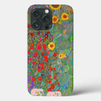 Jardim de Fazenda de Gustav Klimt com girassóis