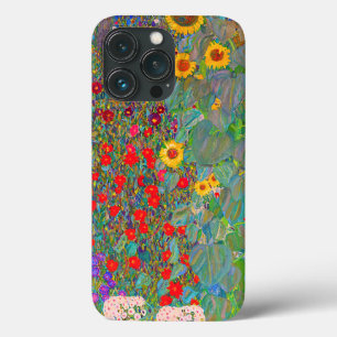 Jardim de Fazenda de Gustav Klimt com girassóis