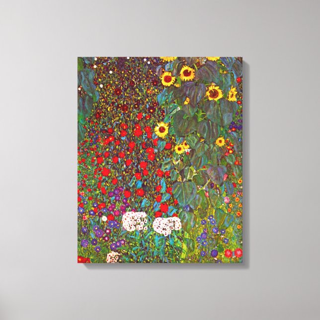 Jardim de Fazenda Gustav Klimt com Canvas de giras (Frente)