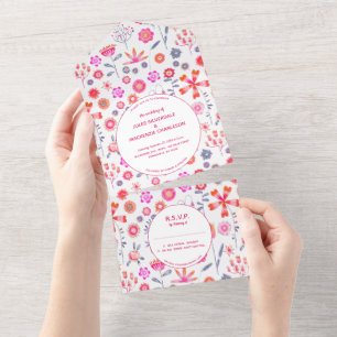 Jardim de Flores Rosa Moderno Casamento Boho