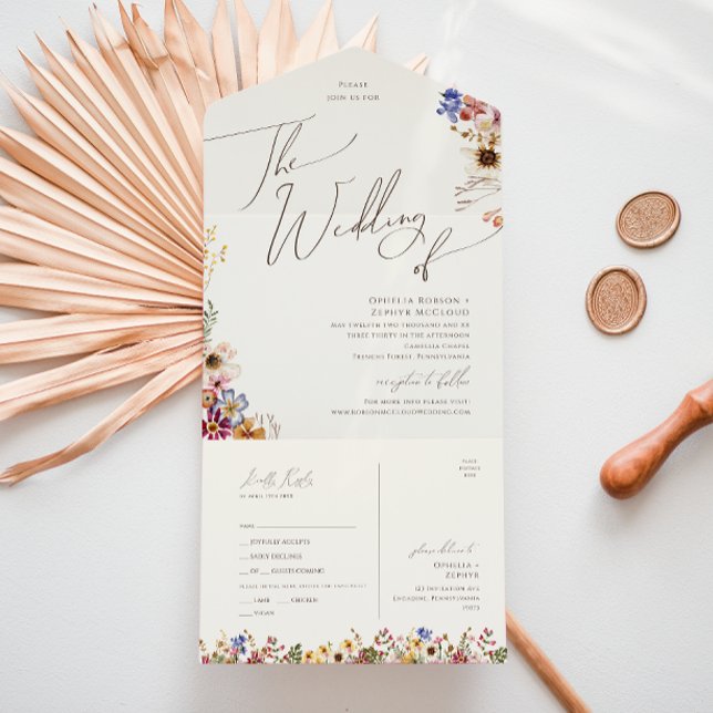 Jardim de Flores Selvagens | Casamento de bege de  (Criador carregado)