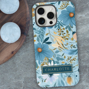 Jardim de Flores Silvestres Boho Azul Floral