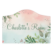 Jardim de infância elegante floral rosa e verde