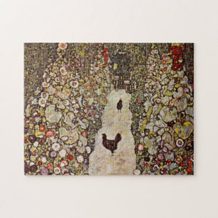 Jardim de Klimt com quebra-cabeça dos galos