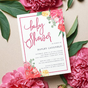 Jardim de Peony  Convite para Chá de fraldas
