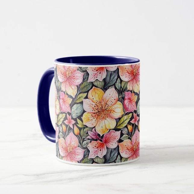 Jardim de primavera - Padrão Foral 1 - Caneca de c (Frente Esquerda)