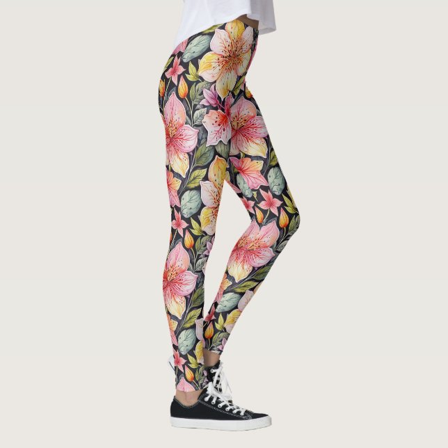 Jardim de primavera - Padrão Foral 1 - Leggings (Direita)